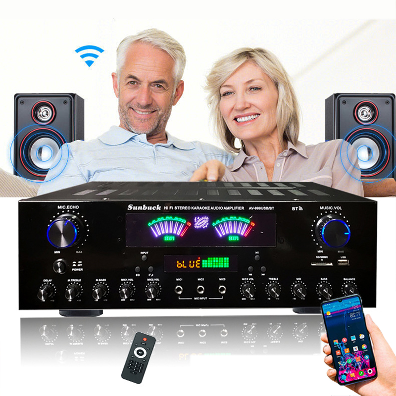 Home Cinema Receiver - Amplificateurs Bluetooth numériques HiFi, écran dynamique,