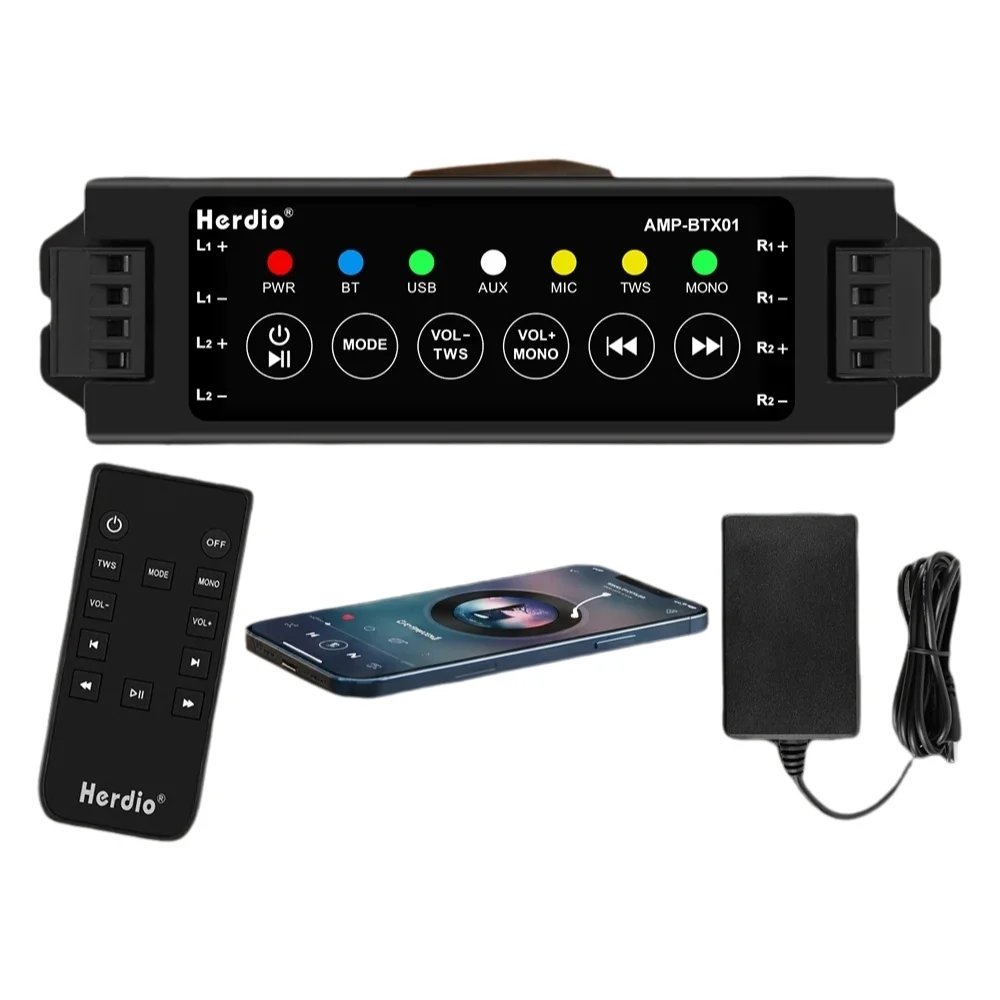 Home Cinema Receiver - Amplificateur audio Bluetooth 4 canaux Herdio