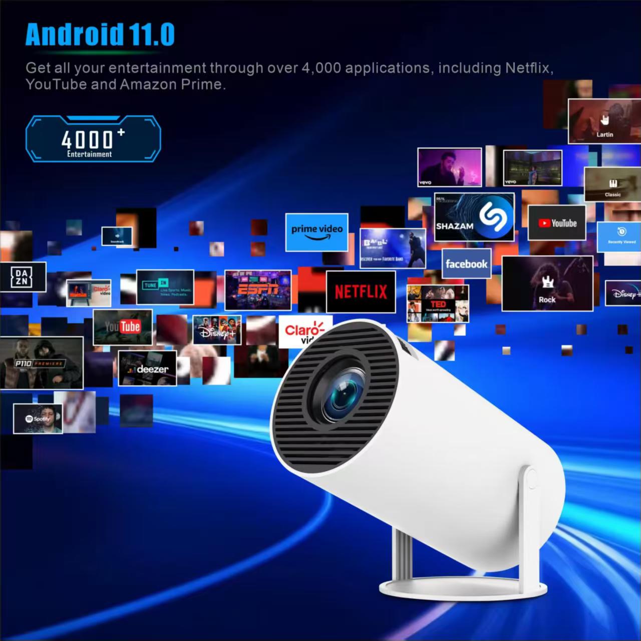 Home Cinema Setup - Mini projecteur portable HY300 Android 11