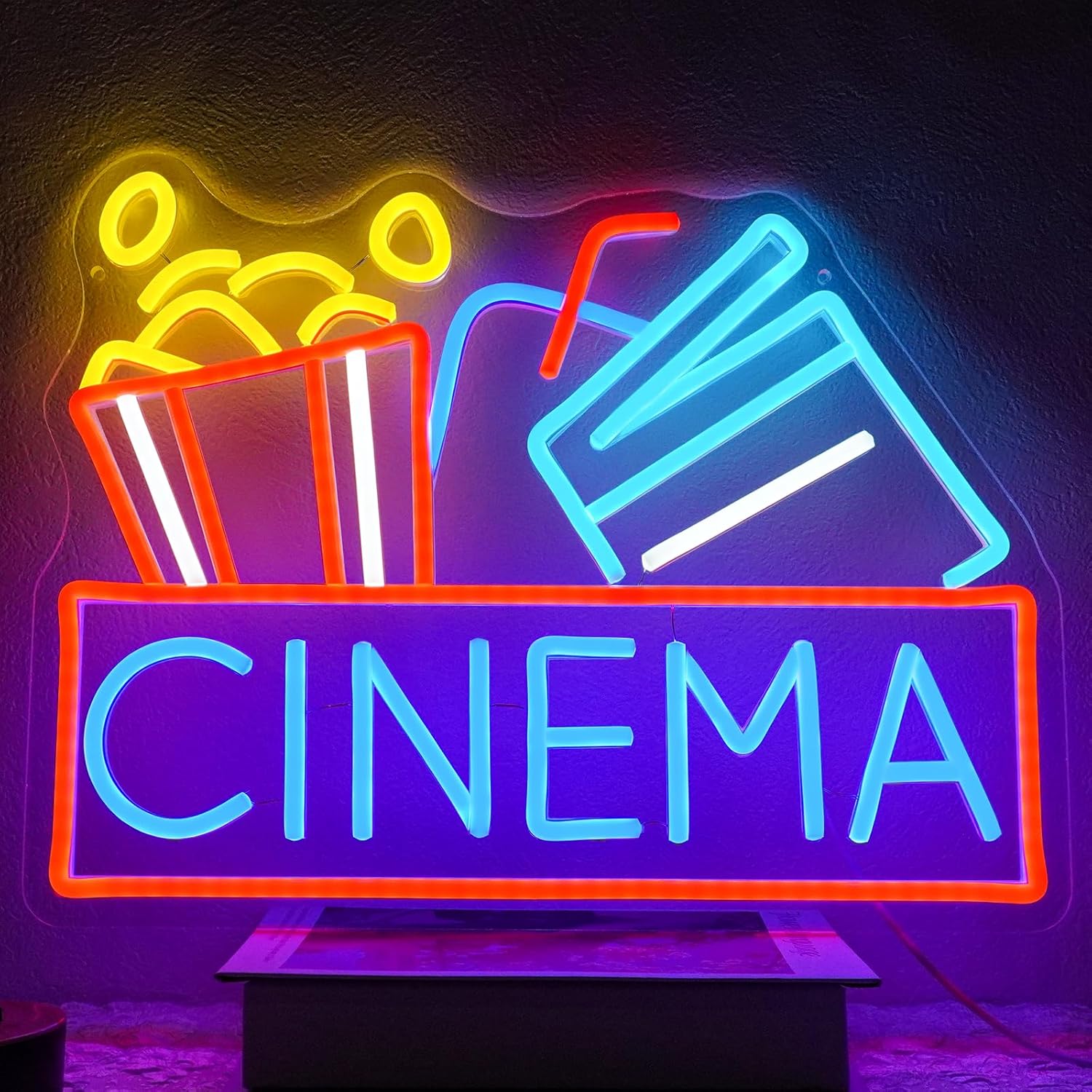 Home Cinema Setup - Enseigne au néon de cinéma LED