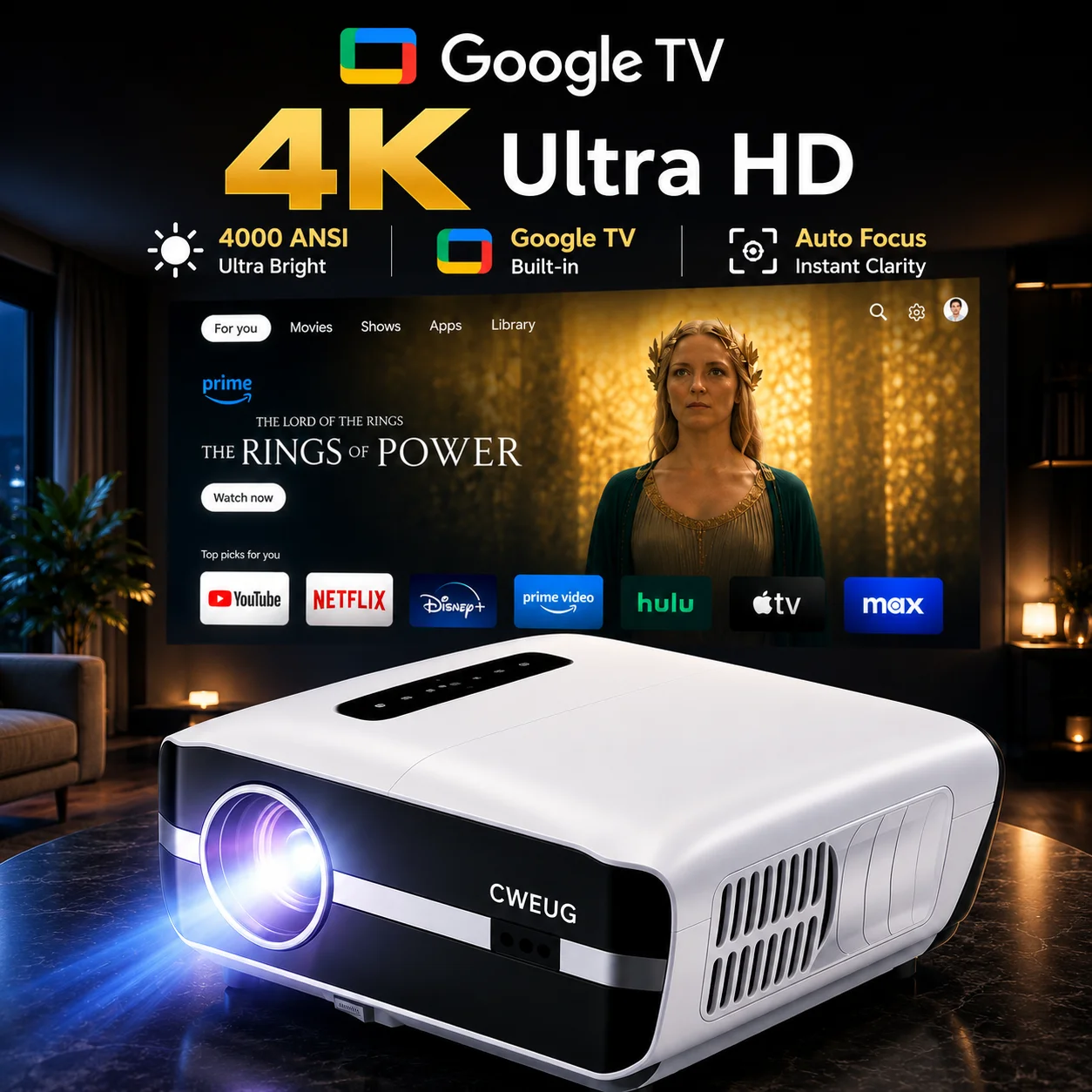 Home Cinema Setup - Projecteur NewA9S 4k avec mise au