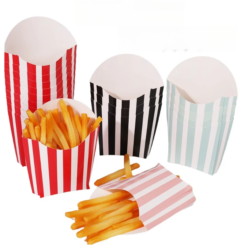 Lot de 50 boîtes pliables rayé - Home Cinema Events avis et prix