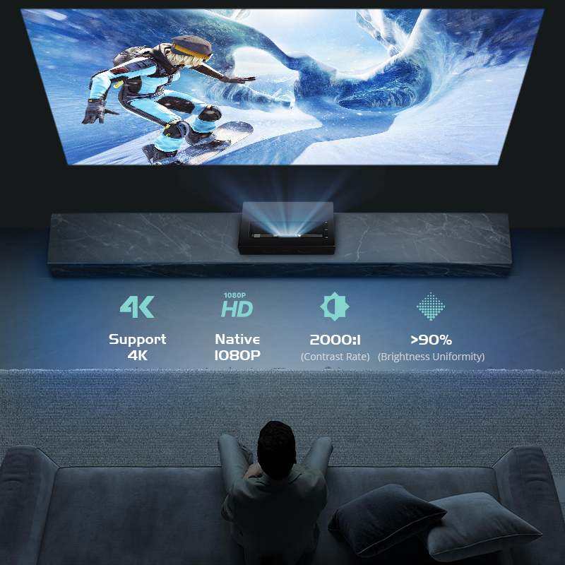 Projecteur DLP UST Full HD 108 - Home Cinema Ultra Short Throw Projector avis et prix